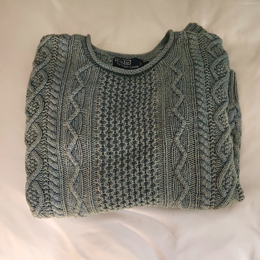 POLO BY RALPH LAUREN MENS COTTON KNIT CREW NECK SWEATER MEDIUM
